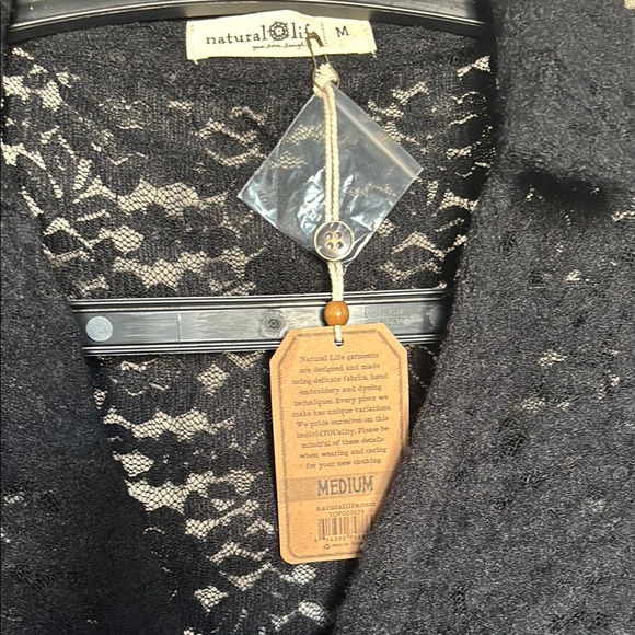 Brand New-Natural Life Black Lace Shirt/Cardigan - Picture 2 of 5